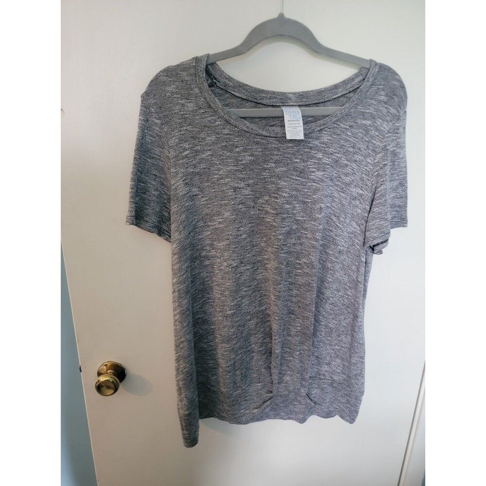 Time & Tru Maternity Top Large Grey Maternity clothes Maternity Shirt Y2K Top